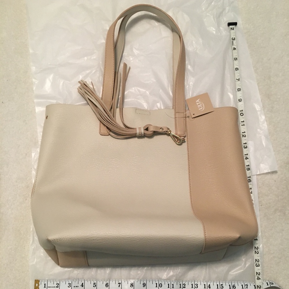 NWT Ulta Tote Bag Two Toned Faux Leather